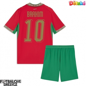 Maroko Brahim Diaz #10 Dětské Domácí dres komplet MS 2026 Krátký Rukáv (+ trenýrky)